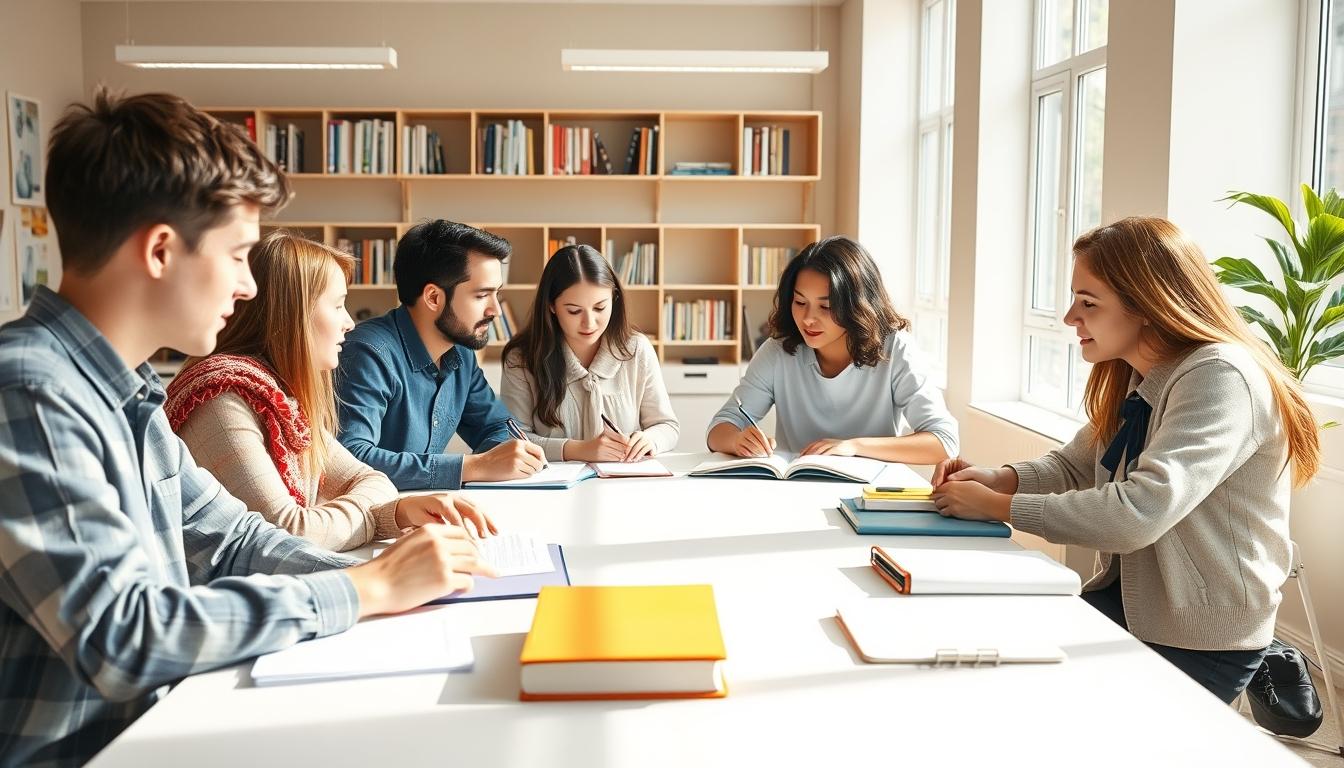 Structured study materials and learning resources on a desk